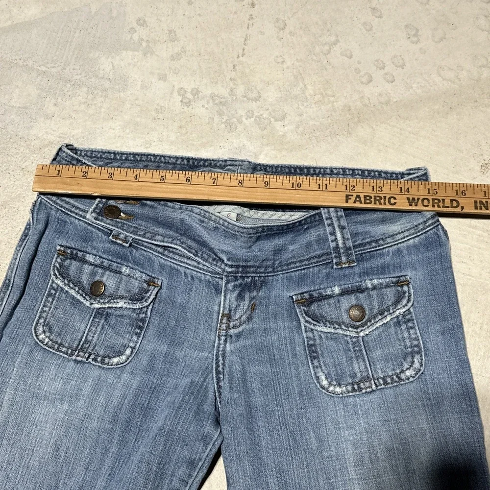 Vintage Abercrombie & Fitch Jeans Women's Y2K 29x32 Blue Medium Wash Flare - Picture 6 of 12